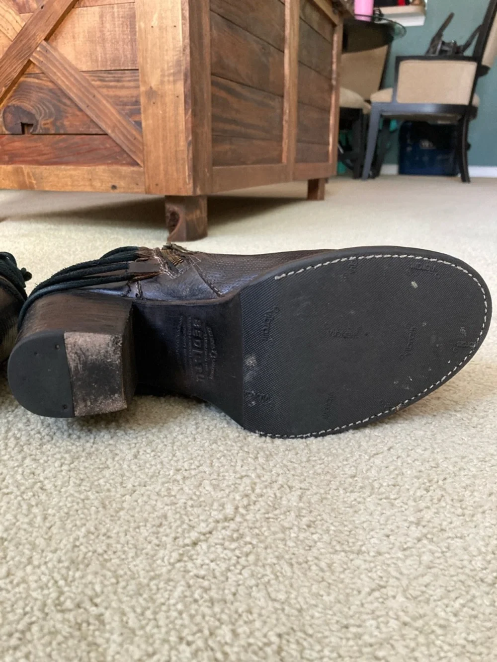 BED|STU Cobbler Dark Brown Lace-Up Ankle Booties Size 9 - Picture 7 of 7